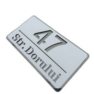 Numar de casa Elite Negru Satinat/Negru Lucios 22x12cm